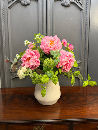 Pink Peony Faux Flower Bouquet