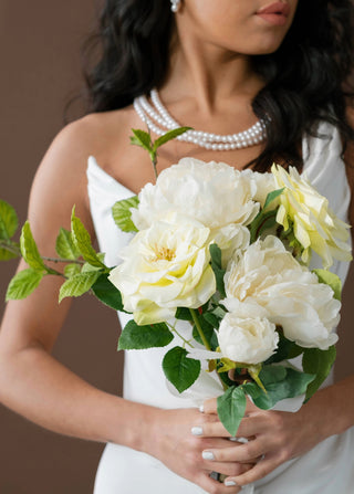 White faux flower Bridal Bouquet
