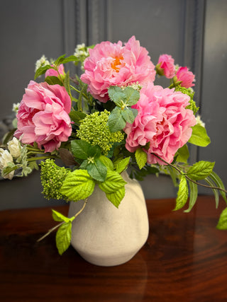 Faux pink Peonies in vase